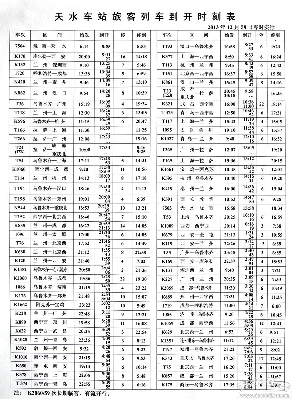 天水最新火車時刻表，城市脈搏的連接者